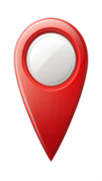 Red location pin icon on a black background, symbol of direction and positioning. png