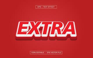 Extra text effect with reds style vector