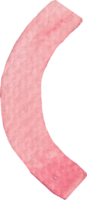 Numeric Parentheses Front or Parentheses Front symbol that is drawn and painted by hand in light red watercolor of fine art style png