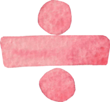 numerisch Teilen oder Teilen Symbol Das ist gezeichnet und gemalt durch Hand im Licht rot Aquarell von fein Kunst Stil png