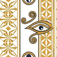 Create seamlessestiles pattern incorporating ancient Egyptian symbols such as the Eye of Horus with rich gold accents and geometric shapes concept as Incorporate ancient Egyptian sy Dynamic Square vector