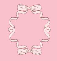 Chic and Elegant Sketch with a Stylish Coquette Bow Frame vector