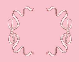 Refined Coquette Art with an Elegant and Decorative Bow Frame vector