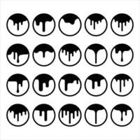 Liquid Drop Dripping Fluid Illustration in Circular Shape vector