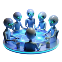 wonderful minimalist stunning abstract A group of alien diplomats with iridescent scales and multiple eyes, gathered around a holographic table displaying a galactic map.... png