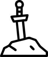 Mythical Sword in Stone Icon Set vector