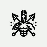 Gladiators Line Linear Spartan Collection Logo Design vector