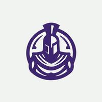 Shielded Path Linear Spartan Collection Logo Design vector