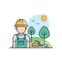 Stylish Landscaper Icon for Branding vector