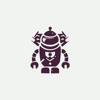 Robot Tech Logo Design vector