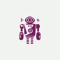 Droid Sphere Robot Logo Design vector