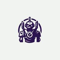 Mech Works Robot Logo Design vector