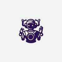 Track Robot Logo Design vector