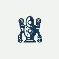 Iron Mechs Robot Logo Design vector