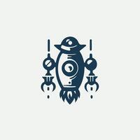 Droid Works Robot Logo Design vector