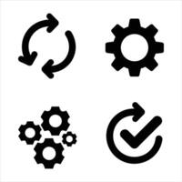 Circular Gears and Refresh Symbol for Operations vector