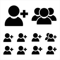 Social Media and Networking Icons. Profile, Friend Request, and Group Symbols. Community Interaction vector