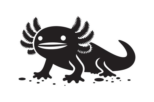Black Axoloti Illustration for Logos