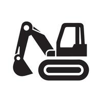 Backhoe Excavator Black Image for Web vector