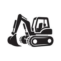 High Resolution Backhoe Black Image vector