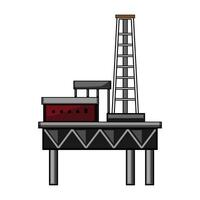 extraction oil rig cartoon item vector