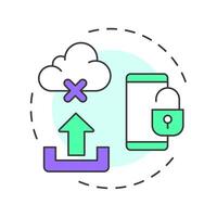 Installable multi color concept icon. Adding to home screen without app store. Characteristic of PWAs. Round shape line illustration. Abstract idea. Graphic design. Easy to use in presentation vector