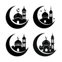 Set of icons featuring Mosque Icon Set vector