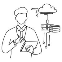 data scientists, cloud computing, and AI concepts. Great for app design, presentations, tech themes vector