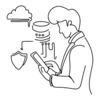 depicting data analysis, cloud computing, and AI concepts. Perfect for UI UX design, presentations, and tech vector