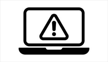 Laptop with Error Alert . Warning and Security Symbol for Technology. vector