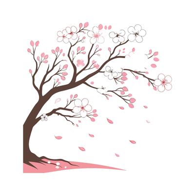 Charming DoubleFlowering Cherry Illustration