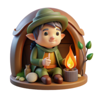beautiful abstract A Whimsical Hobbit Enjoying a Pipeweed In premium png