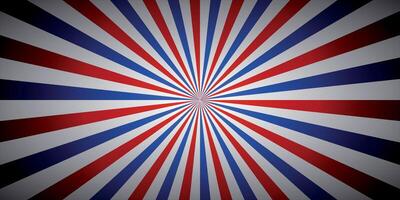 Explosive Star Pattern Barber Background with Red, Blue, and Gray Stripes vector