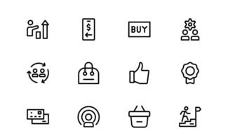Modern Teamwork Icons bundle up. Professional and Minimalist Vectors for Collaboration, Team Building, and Office Projects in Outline Style.