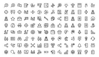 Modern Teamwork Icon Set collection. Professional and Minimalist Vectors for Collaboration, Team Building, and Office Projects in Outline Style.