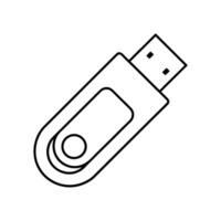 Black and White USB Flash Drive Icon for Technology, Data, and Storage vector
