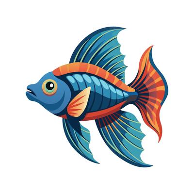 Colorful Illustration of Aquafinna Fish