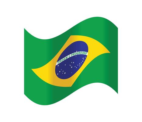 Brazil waving flag.Isolated flag of Brazil