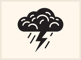 Intense Cloud with Thunderbolt for High-Impact Visuals vector
