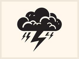 Striking Cloud with Thunderbolt for Electric and Stormy Graphics vector