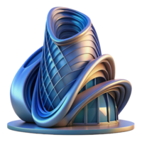 magnificent creative A Parametrically designed building with flowing curves and intricate patterns, vibrant, dynamic lighting, futuristic style genuine png