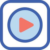 Vibrant Play Button Design with Neon Colors and Futuristic Look vector