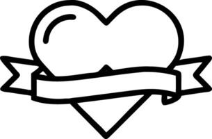Modern Heart with Banner and Minimalist Typography vector