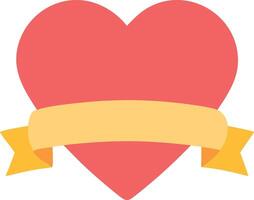 Retro Heart and Banner Design with Hand-Drawn Style vector
