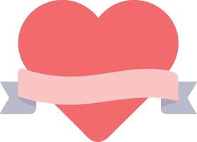 Classic Heart with Banner and Vintage Scroll Work vector