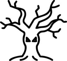 Haunted Tree with Gnarled Roots and Shadows vector