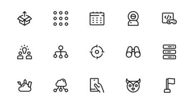 Ultimate Tech and Development icon Symbols Set. Minimal,Based Icons for Professionals vector