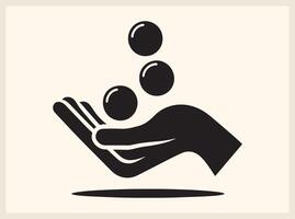 Striking Hand Holding Coin for Currency and Profit Concepts vector