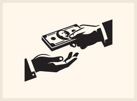 Dynamic Hands Exchanging Money for Financial Growth Concepts vector