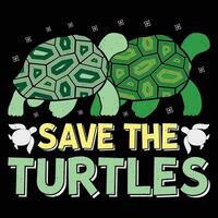 Save The Turtles Turtle Sublimation T-Shirt Design Graphic vector